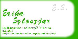 erika szloszjar business card